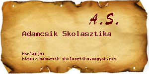 Adamcsik Skolasztika névjegykártya